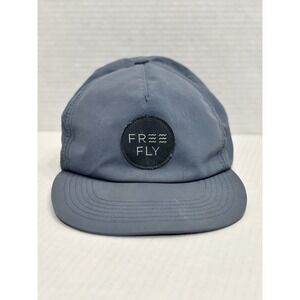 Free Fly Apparel Snapback Hat Slate Blue Performance Trucker Cap